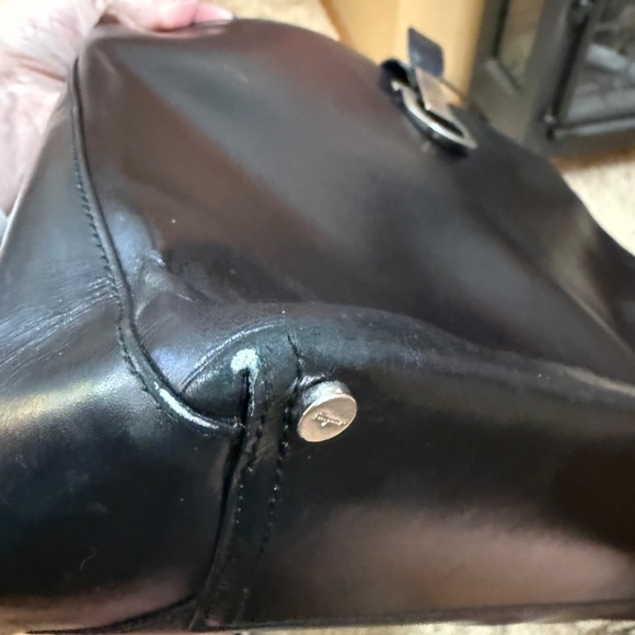 EUC Salvatore Feragamo Black Leather Tote w\COA - Picture 9 of 16